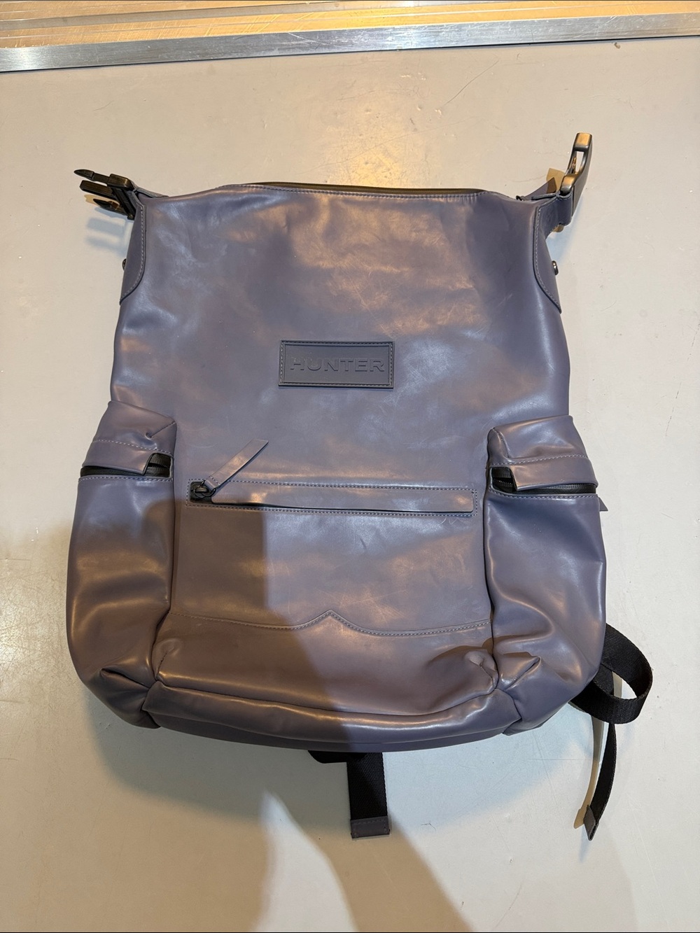 Hunter Men's Lavender Leather-Effect Backpack